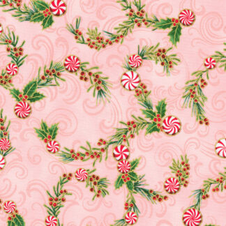 100% Cotton Fabric - Holiday Flourish-Peppermint Twist - 22947-122 - Camellia - Robert Kaufman - 44 In Wide