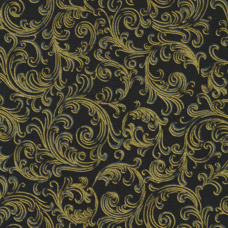 100% Cotton Fabric - Holiday Flourish-Peppermint Twist - 22949-2 - Black - Robert Kaufman - 44 In Wide