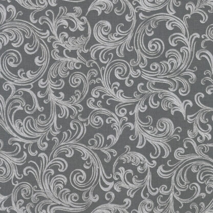 100% Cotton Fabric - Holiday Flourish-Peppermint Twist - 22949-305 - Graphite - Robert Kaufman - 44 In Wide