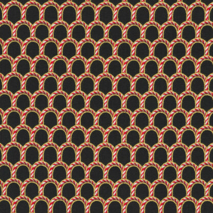 100% Cotton Fabric - Holiday Flourish-Peppermint Twist - 22952-2 - Black - Robert Kaufman - 44 In Wide