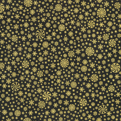 100% Cotton Fabric - Holiday Flourish-Peppermint Twist - 22953-2 - Black - Robert Kaufman - 44 In Wide