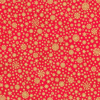 100% Cotton Fabric - Holiday Flourish-Peppermint Twist - 22953-93 - Scarlet - Robert Kaufman - 44 In Wide