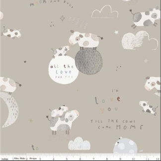 100% Cotton Flannel - Till the Cows Come Home - RBF16110 - Taupe - Riley Blake - 43 In Wide