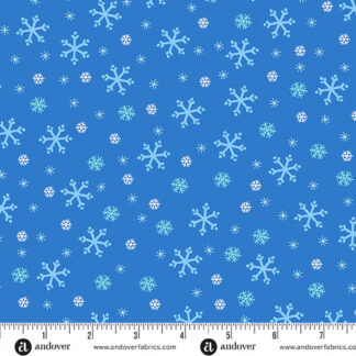 100% Cotton - Snowflake - A-1462-B - Cobalt - Andover Fabrics - 43 In Wide