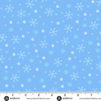 100% Cotton - Snowflake - A-1462-LB - Sky - Andover Fabrics - 43 In Wide