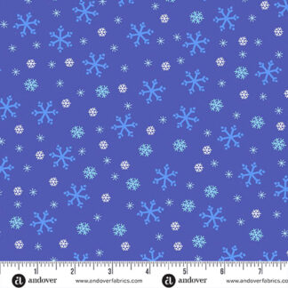 100% Cotton - Snowflake - A-1462-P - Indigo - Andover Fabrics - 43 In Wide
