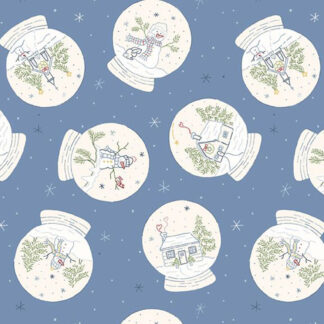 100% Cotton - Snowman's Village (Snow Globes) - R191405D - Blue - Cindy Staub - 44 in wide