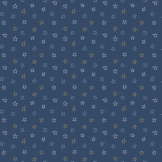 100% Cotton - Snowman's Village (Stars) - R191408D - Navy - Cindy Staub - 44 in wide