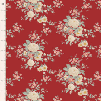100% Cotton - Merry Little Christmas - 100622 - Carol Burgundy - By Tilda