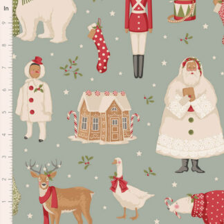 100% Cotton - Merry Little Christmas - 100630 - Winterfriends Duckegg - By Tilda