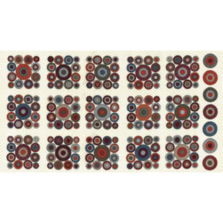100% Cotton Flannel - Prairie Gatherings (Penny Blocks Panel) - 549319F-11 - Porcelain - Primitive Gatherings - 24" x 44"