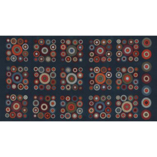 100% Cotton Flannel - Prairie Gatherings (Penny Blocks Panel) - 549319F-16 - Indigo - Primitive Gatherings - 24" x 44"