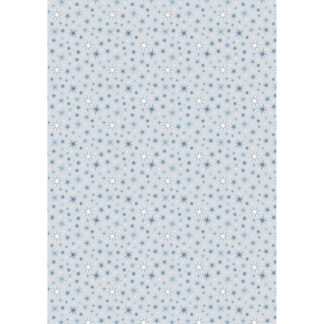 100% Cotton - A Winter's Moon - A948A - Twinkling Stars On Light Silver With Pearl - Lewis & Irene