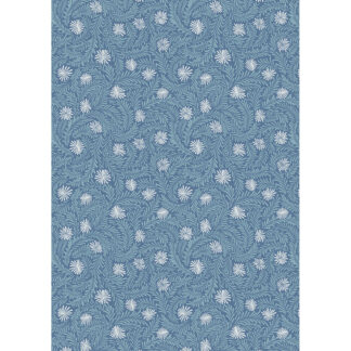100% Cotton - A Winter's Moon - A950C - Frosty Ice On Mid Blue With Pearl - Lewis & Irene