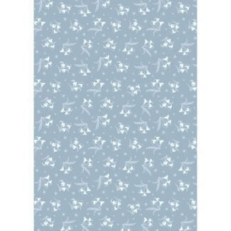 100% Cotton - A Winter's Moon - A951A - Snowdrops On Warm Grey With Pearl - Lewis & Irene