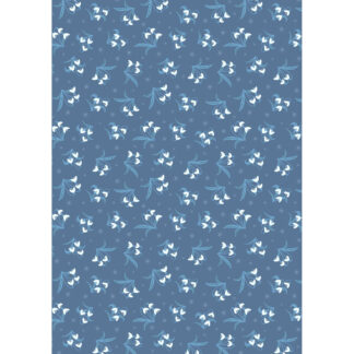 100% Cotton - A Winter's Moon - A951C - Snowdrops On Twilight Blue With Pearl - Lewis & Irene