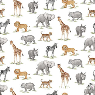 Baby Safari - Baby Animals - 24672-10 - White - Deborah Edwards