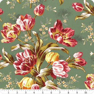 Lady Tulip - Eucalyptus - A181-G - Green - Andover Fabrics