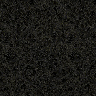 Fabric - Holiday Elegance - 27170-4 -Black-Gold - Hoffman