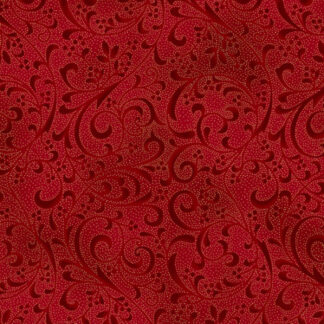 Fabric - Holiday Elegance - 27170-78 - Scarlet-Gold - Hoffman