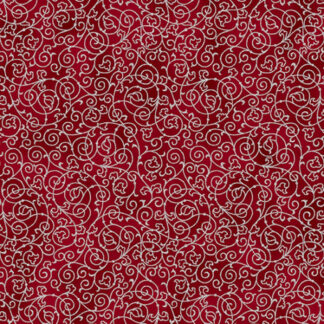 Fabric - Holiday Elegance - 27171-10 - Crimson-Silver - Hoffman