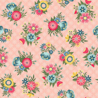 Vintage Flora - Lattice Floral - MAS10331-P - Pink - Maywood Studio