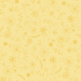 Vintage Flora - Swirl Floral - MAS10334-S - Yellow - Maywood Studio
