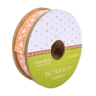 By The Meter - Cinnamon & Cream - Peach Ribbon -  2117-16 - Fig Tree Quilts