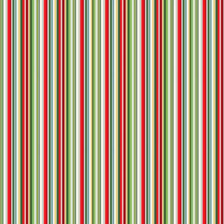 Christmas Cosy Home - Straight Stripe - MK2203-G3 - Multi - Makower UK
