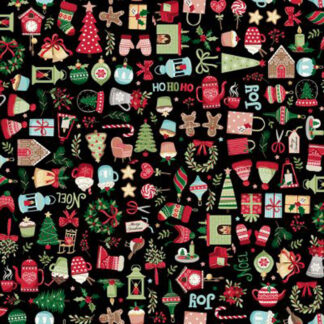Christmas Cosy Home - Icons - MK2568-X - Black - Makower UK