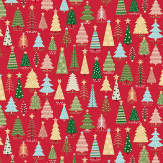 Christmas Cosy Home - Trees - MK2570_R - Red - Makower UK