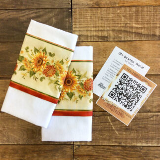 Tea Towel Bundle with Borders - Autumn Bouquet - 2 tea towels