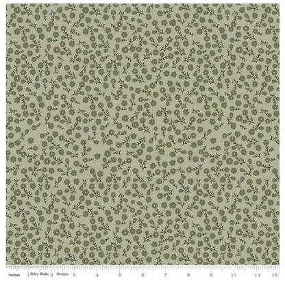 Gingham Fields - Floral - RBC13352OLI - Olive - Riley Blake