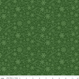 Designer Flannel - Snowflakes - Green - RBF13907-GRN - Riley Blake