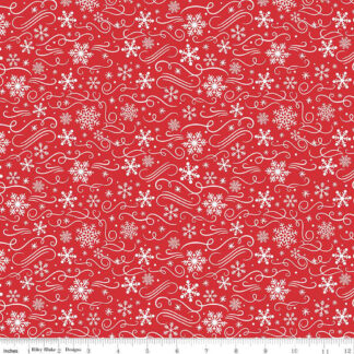 Designer Flannel - Snowflakes - Red - RBF13907-RED - Riley Blake