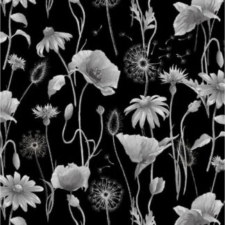 Graphite - TTCD1811-BLK - Anemone Poppy Floral - Black - Timeless Treasures