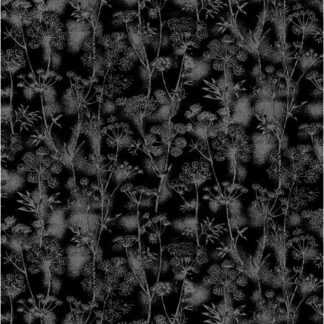 Graphite - TTCD1813-BLK - Delicate Dandelion Stems - Black - Timeless Treasures