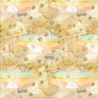 Road Trippin - 20886 - Exploration Map - Multi - Connie Haley for 3Wishes Fabric