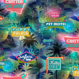 Road Trippin - 20891 - Everywhere Signs - Multi - Connie Haley for 3Wishes Fabric